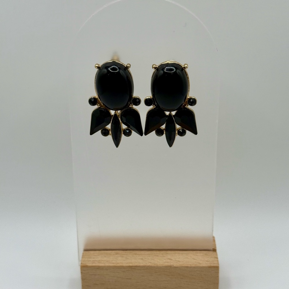 Elegant Black and Gold Earrings